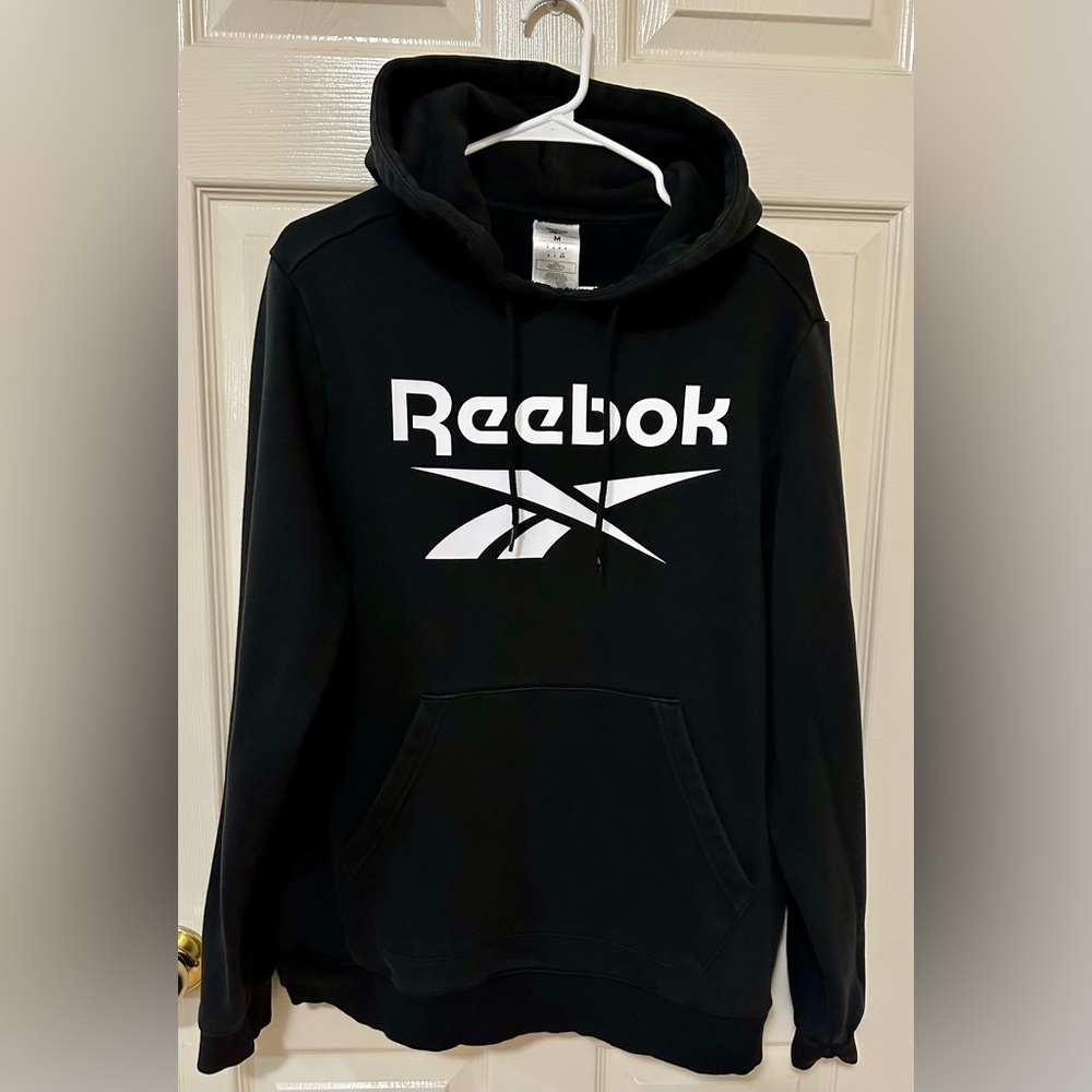 Reebok Black Kangaroo Pocket Pullover Hoodie